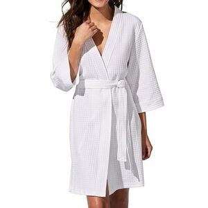 Croft and Barrow Waffle Texture Robe White Women’s Medium